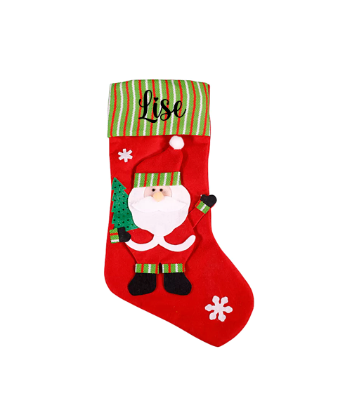 Chaussette de Noël renne vert