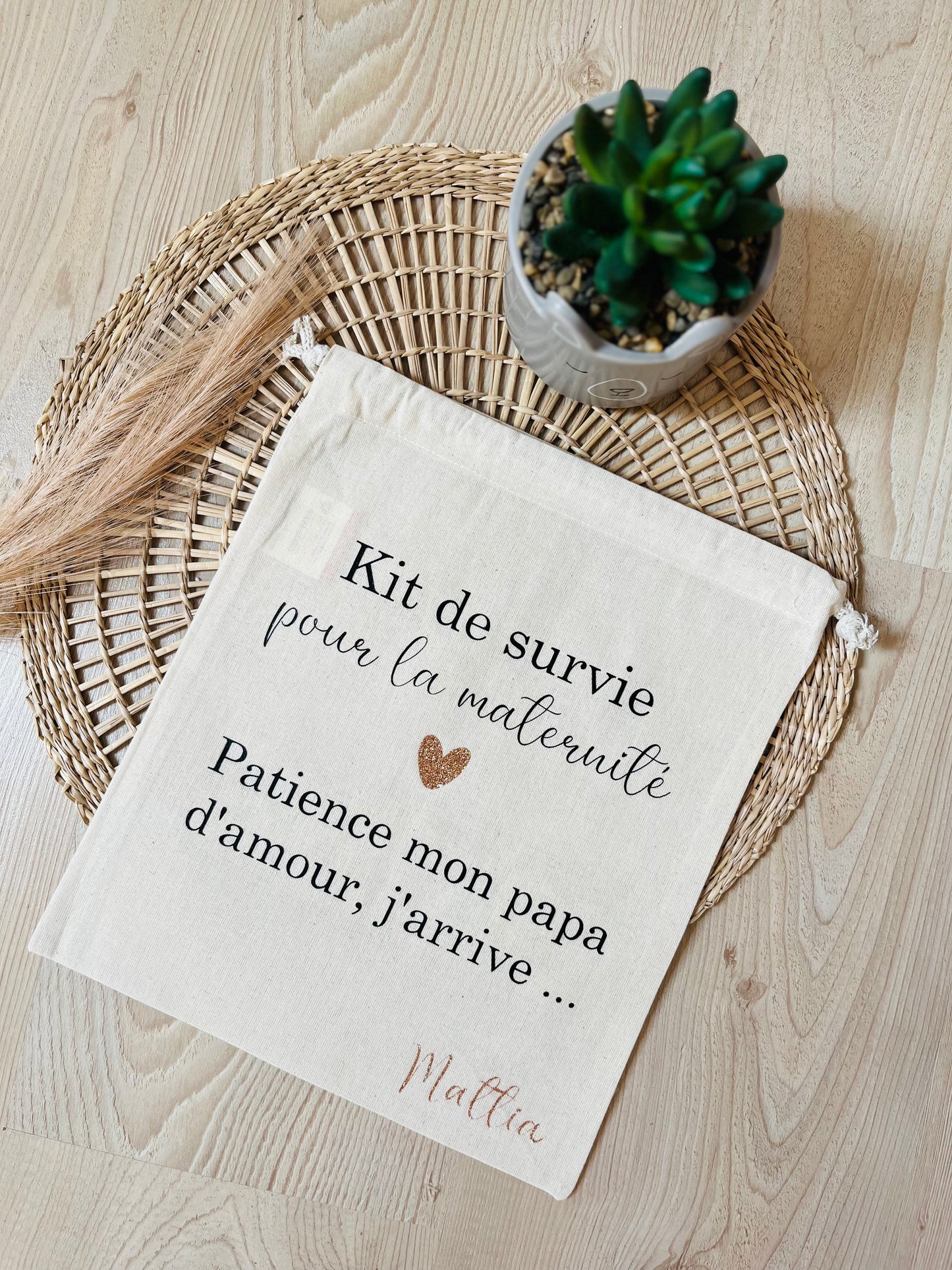Pochon personnalisé PAPA - Kit survie maternité