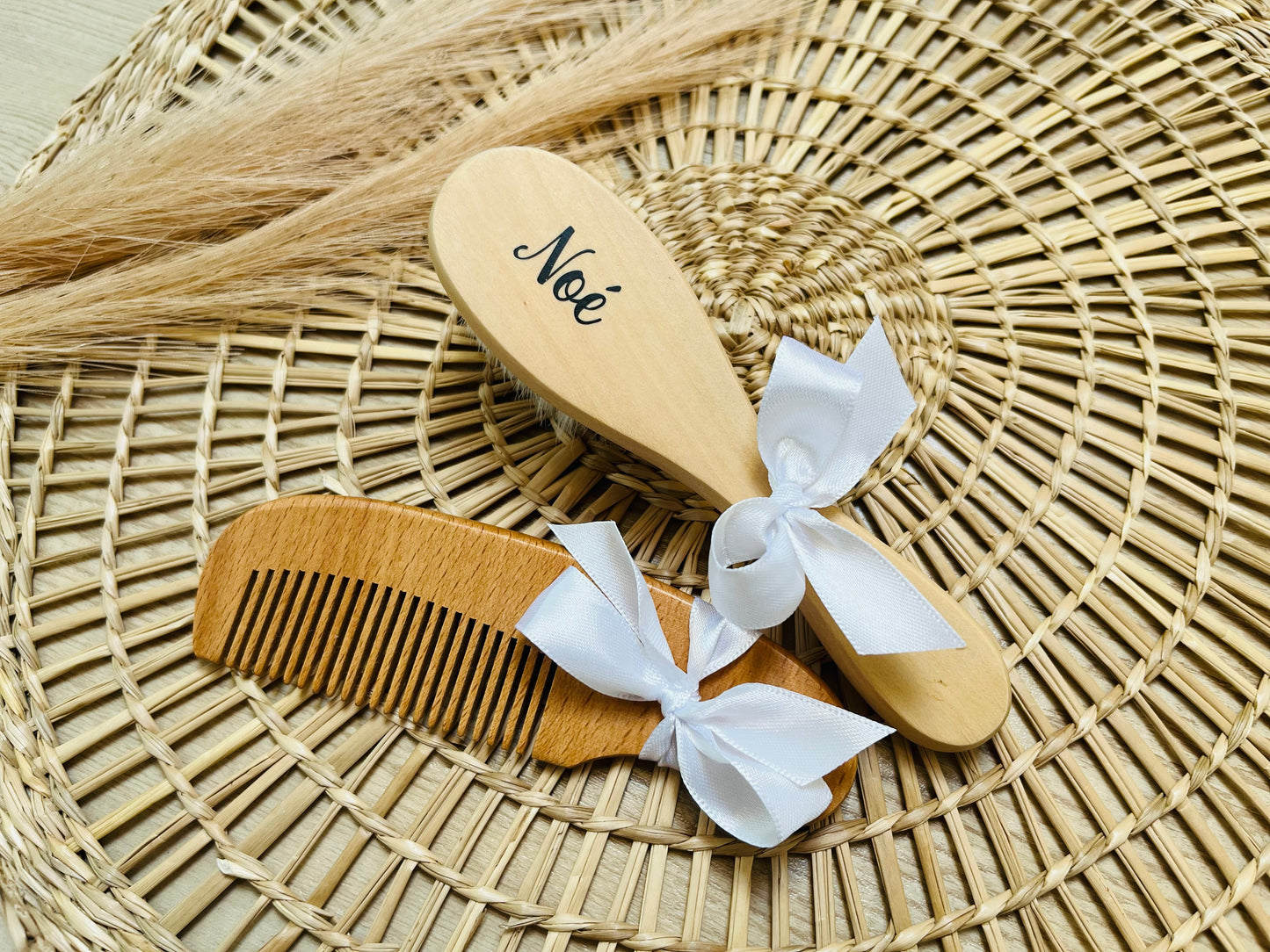 Boite peigne et brosse à cheveux bébé personnalisés