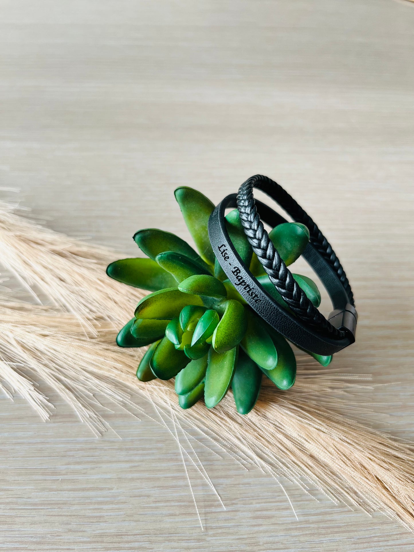 Bracelet personnalisé simili cuir - PARRAIN