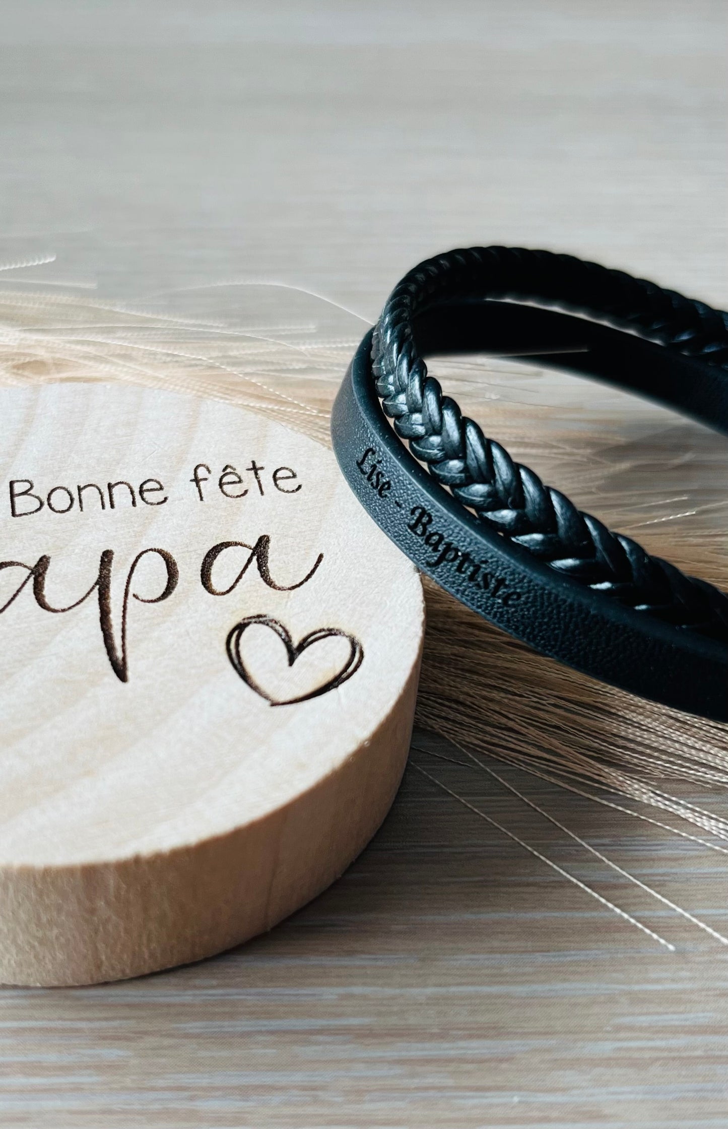 Bracelet personnalisé simili cuir - PARRAIN