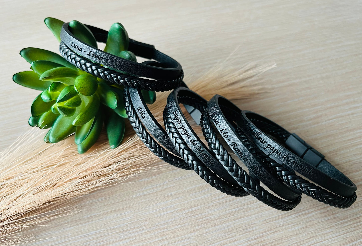 Bracelet personnalisé simili cuir - PARRAIN
