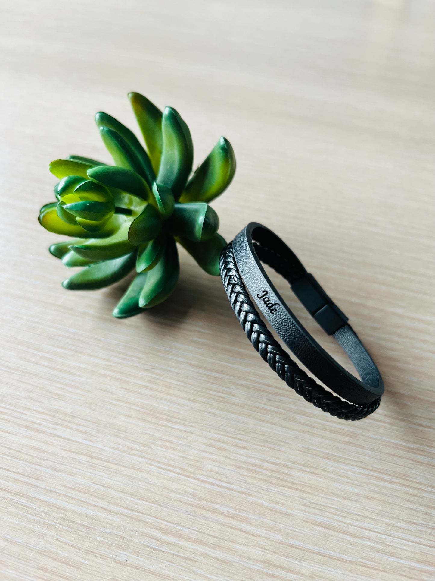 Bracelet personnalisé simili cuir - PARRAIN