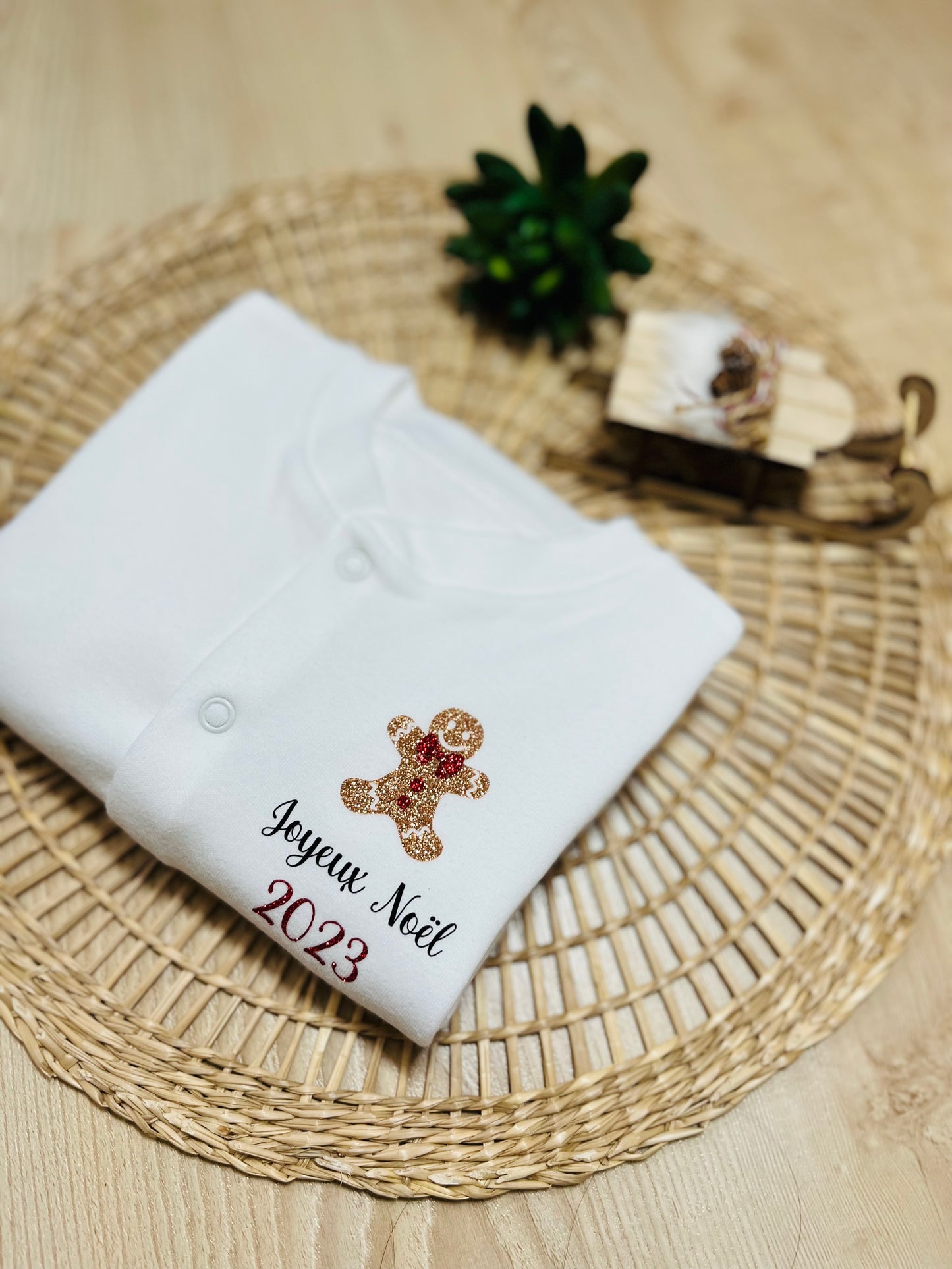Pyjama Noël pain d'épice pailleté