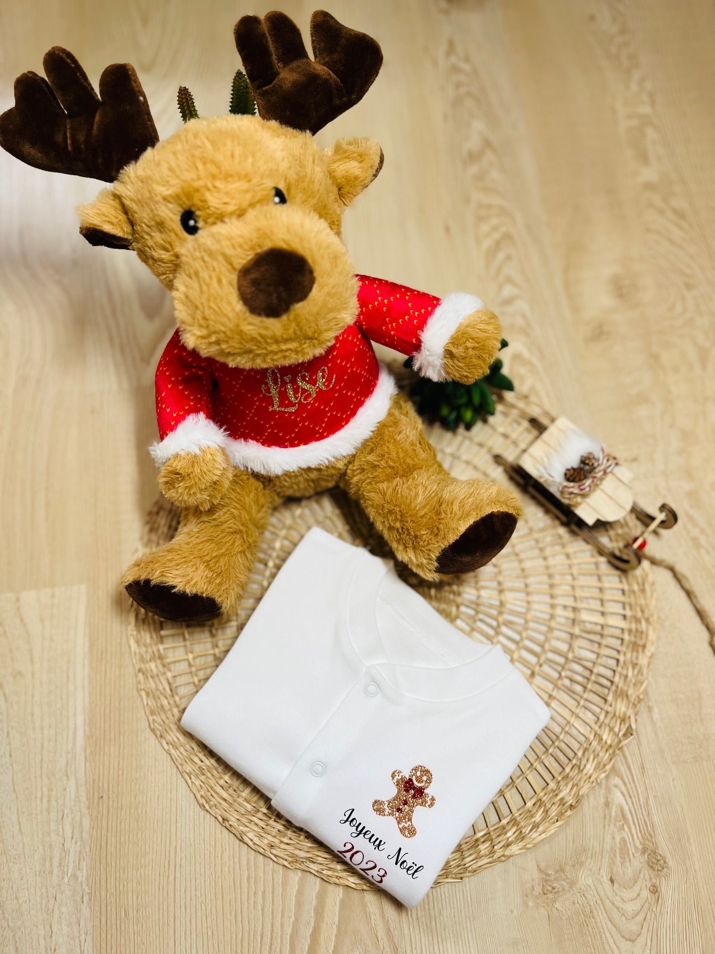 Pyjama Noël pain d'épice pailleté