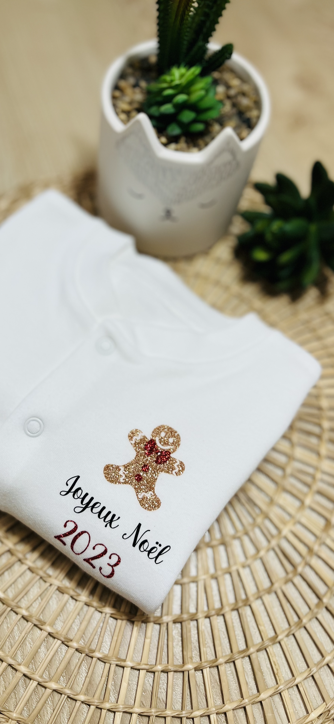 Pyjama Noël pain d'épice pailleté