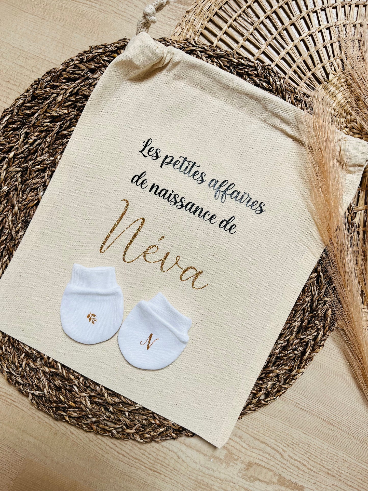 Moufles naissance personnalisées