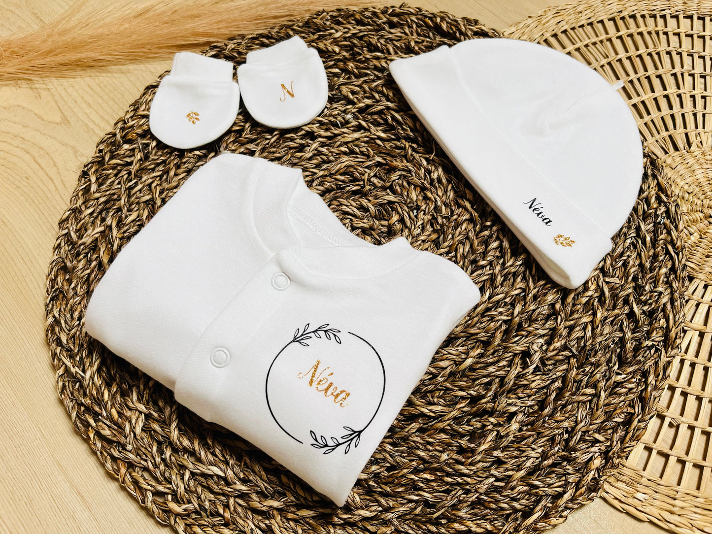 Moufles naissance personnalisées