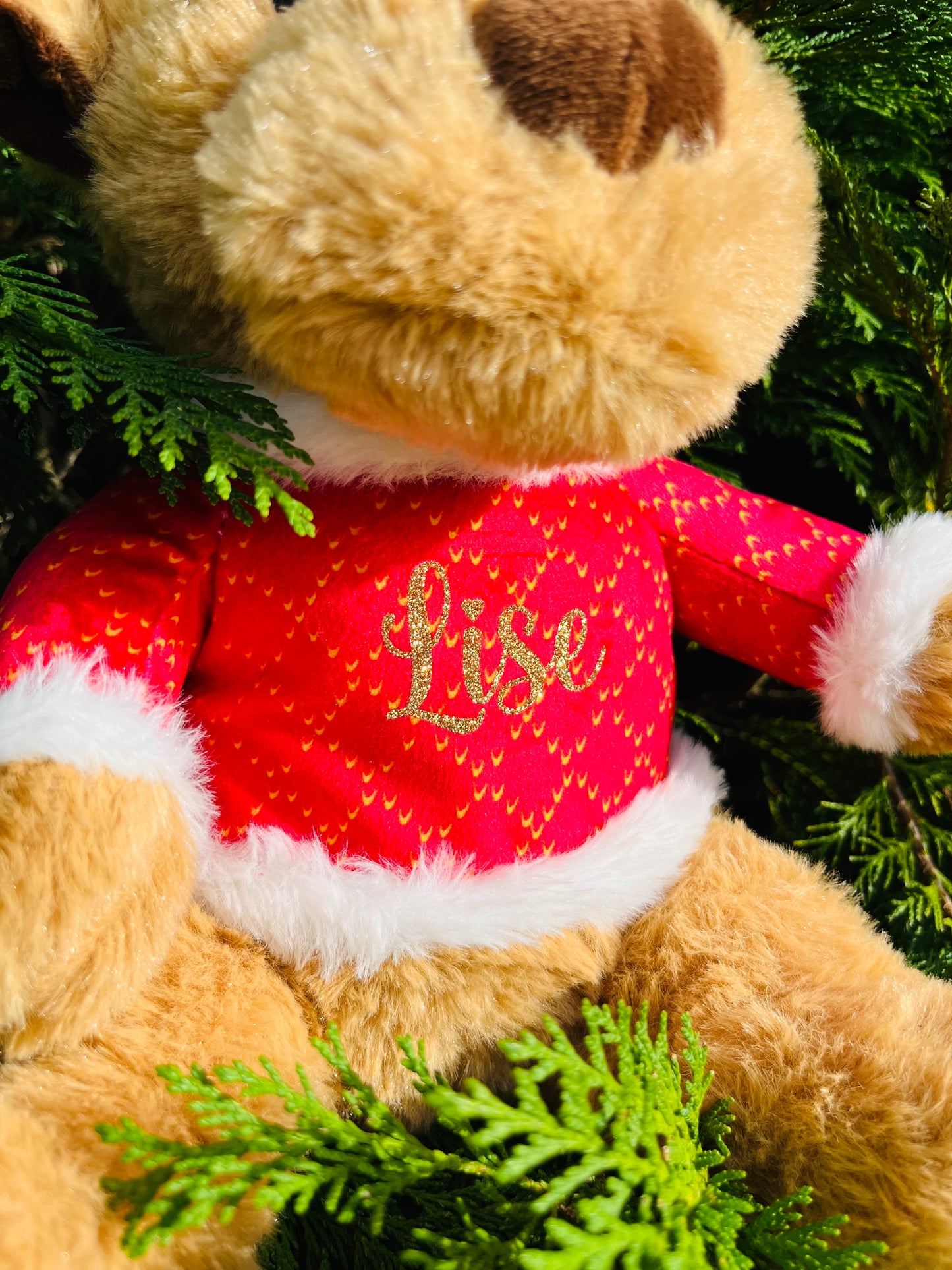 Peluche renne de Noël personnalisée