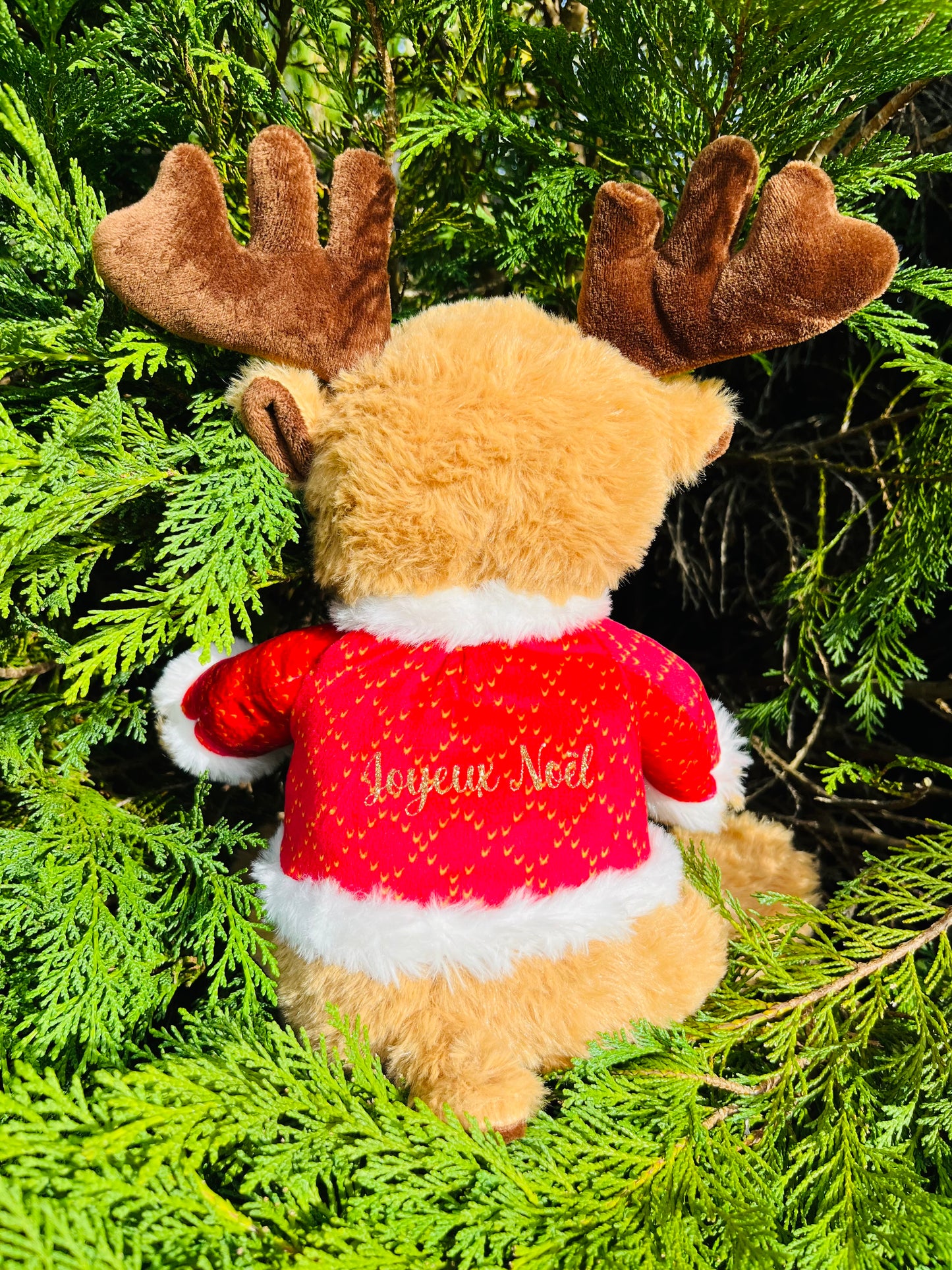 Peluche renne de Noël personnalisée