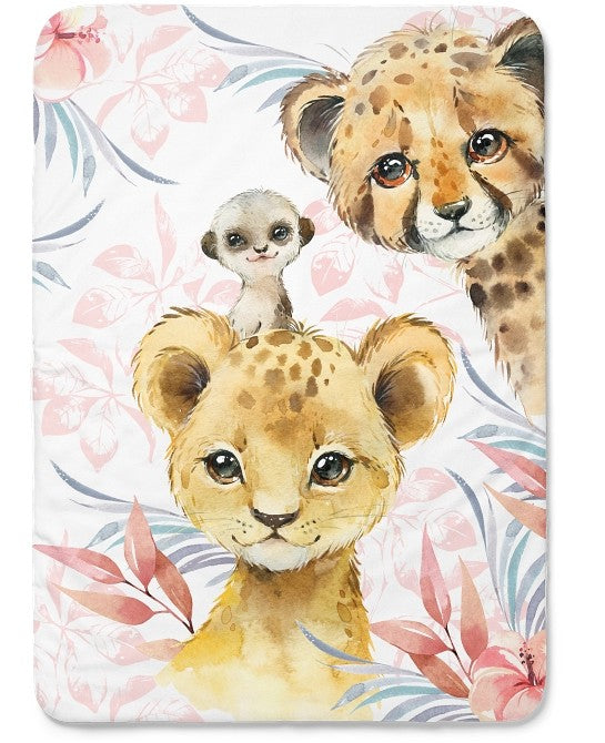 Couverture bébé safari rose