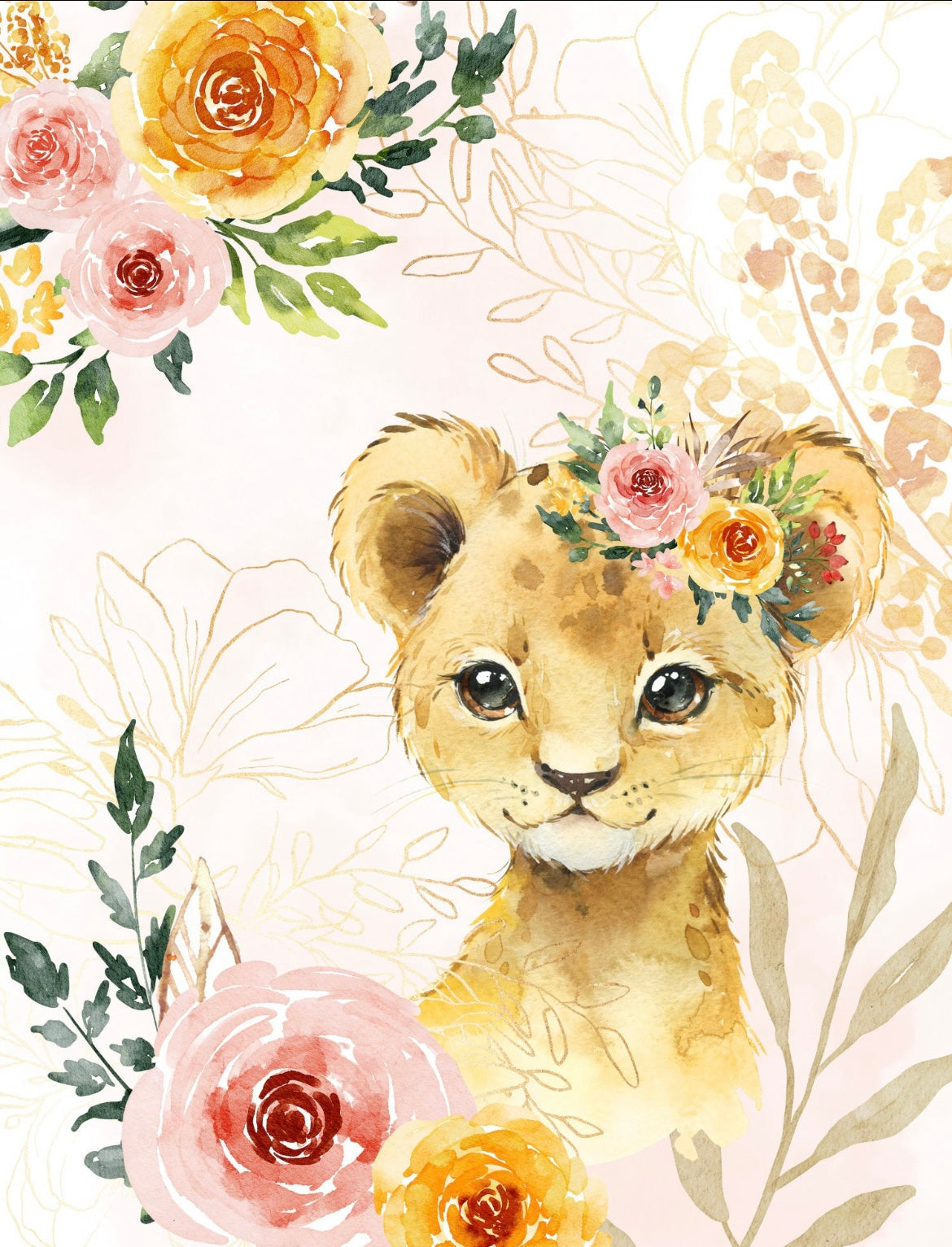 Couverture bébé safari fleurs M.