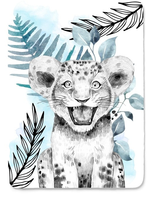 Couverture lion bleu