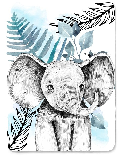 Couverture éléphant bleu