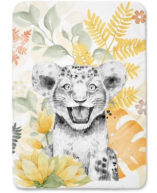 Couverture lion jaune