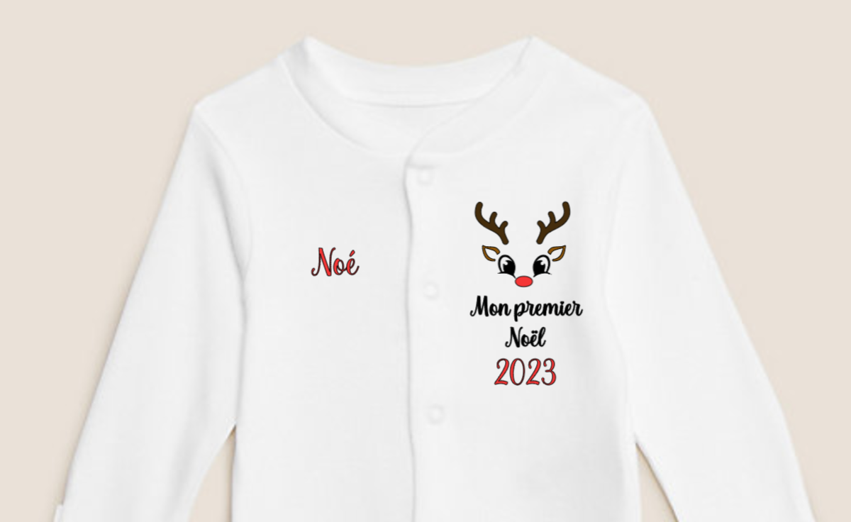 Pyjama Noël renne sans nœud