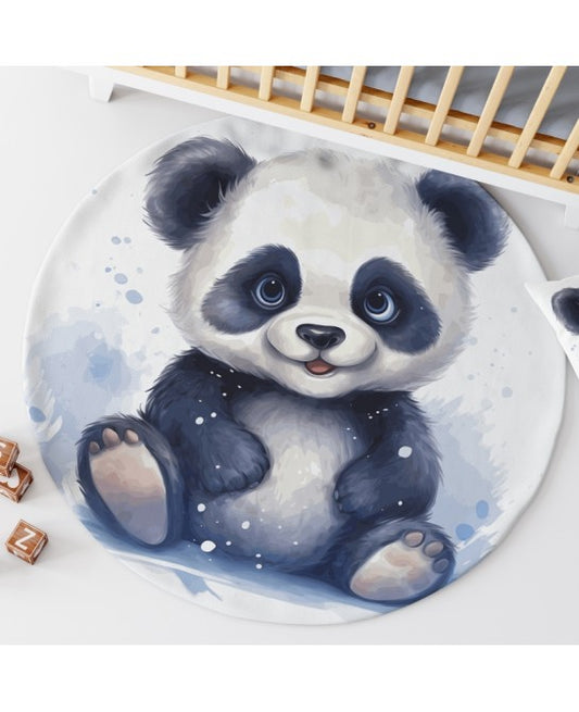 Tapis rond panda assis