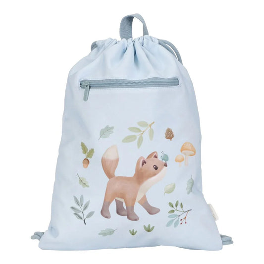 Sac de gym Little Dutch bleu Les amis de la forêt