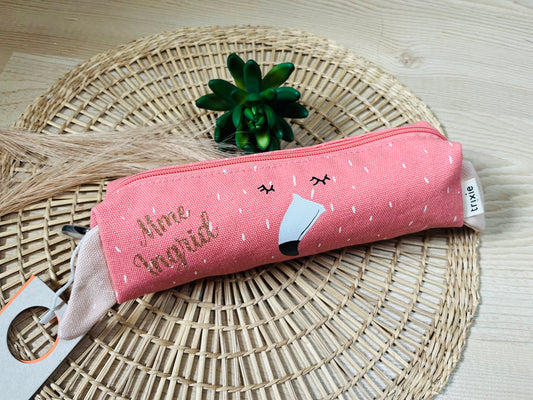Plumier Trixie personnalisé flamant rose