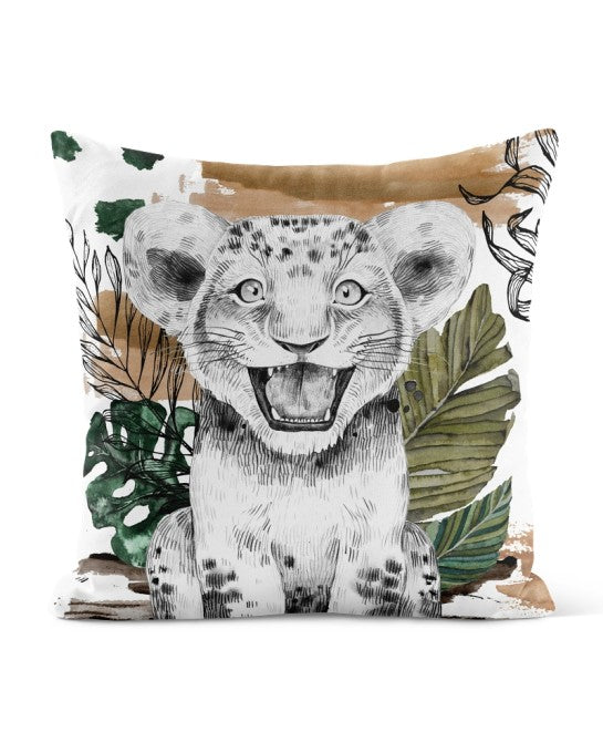 Taie pour coussin - Lion kaki