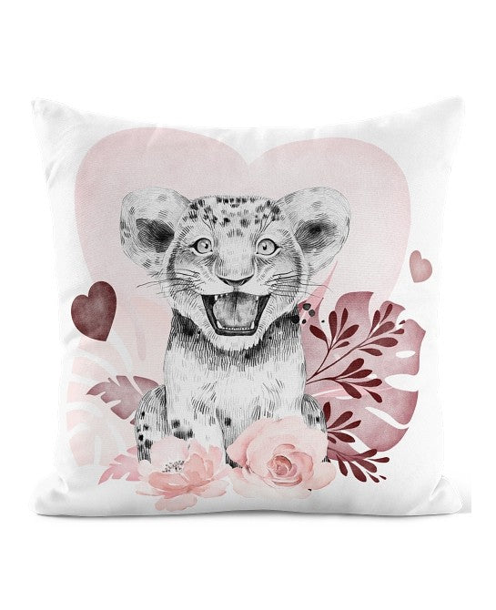 Taie pour coussin - Lion rose cœur