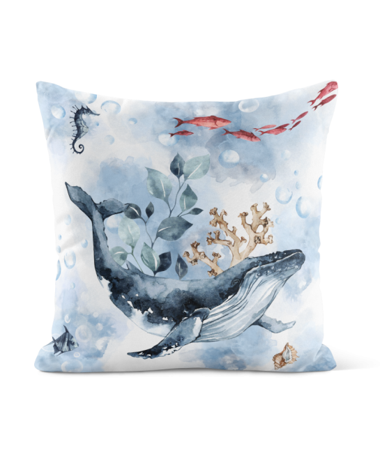 Taie pour coussin - Baleine océan