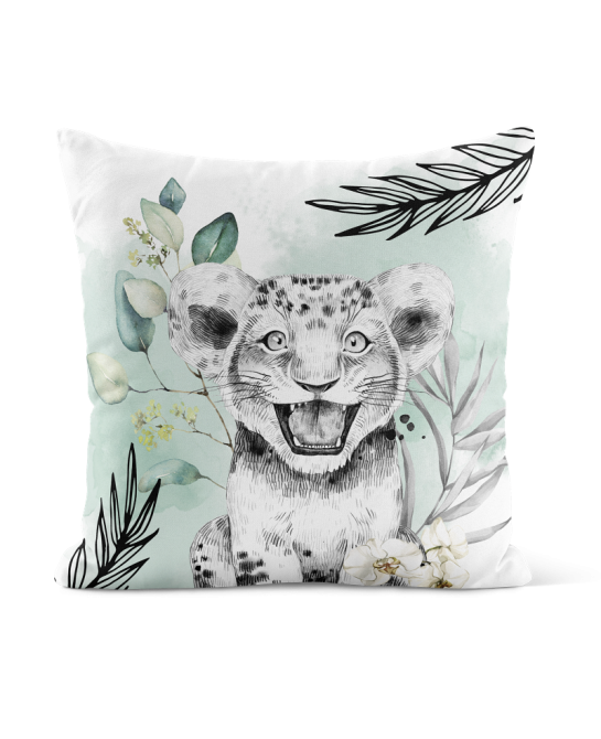 Taie pour coussin - Lion vert d’eau