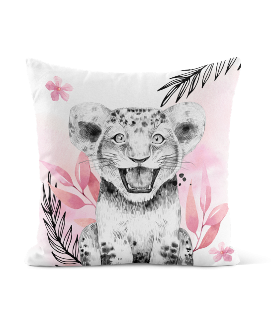 Taie pour coussin - Lion rose