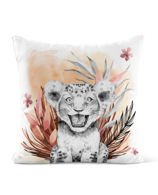 Taie pour coussin - Lion rouille