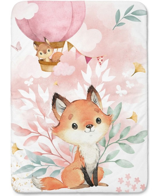 Couverture renard Fox rose