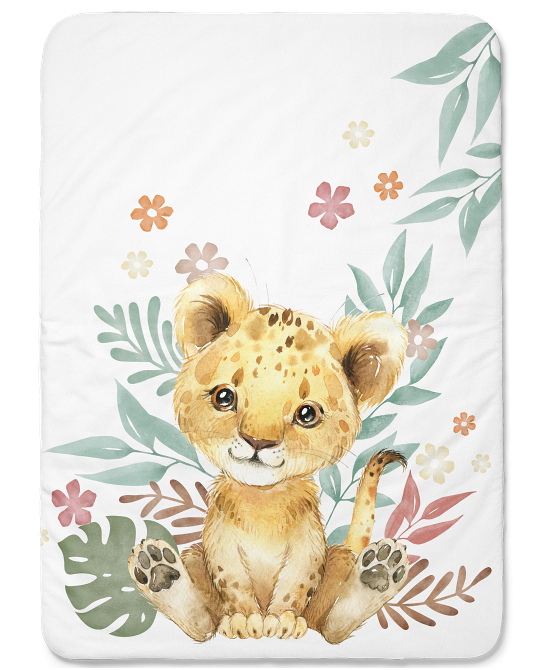 Couverture bébé lionceau seul