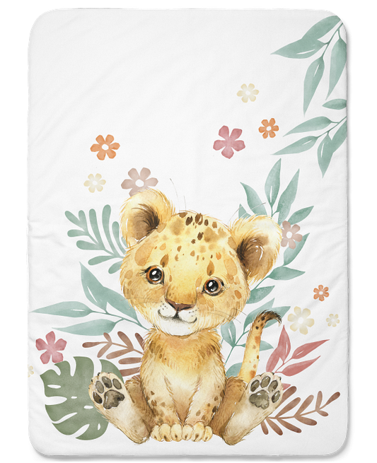 Couverture bébé lionceau seul