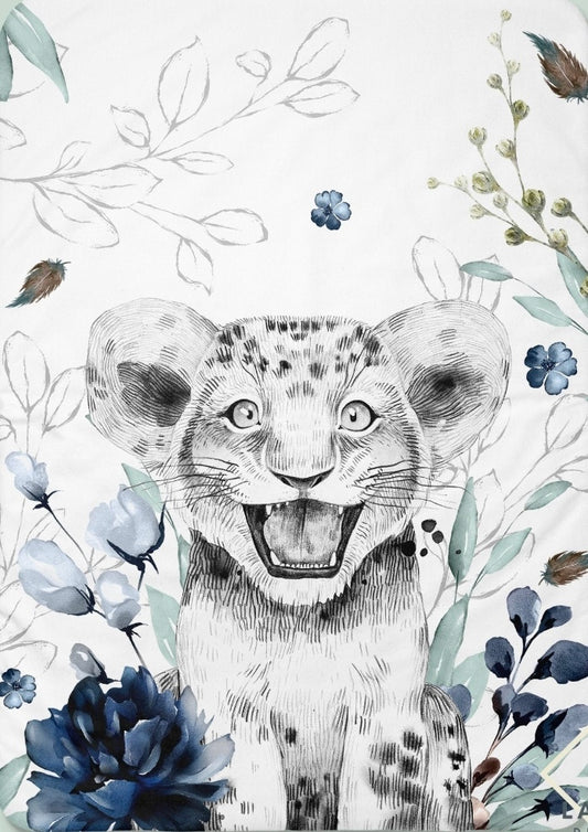 Couverture lion pivoine