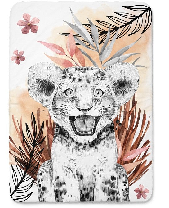 Couverture lion rouille